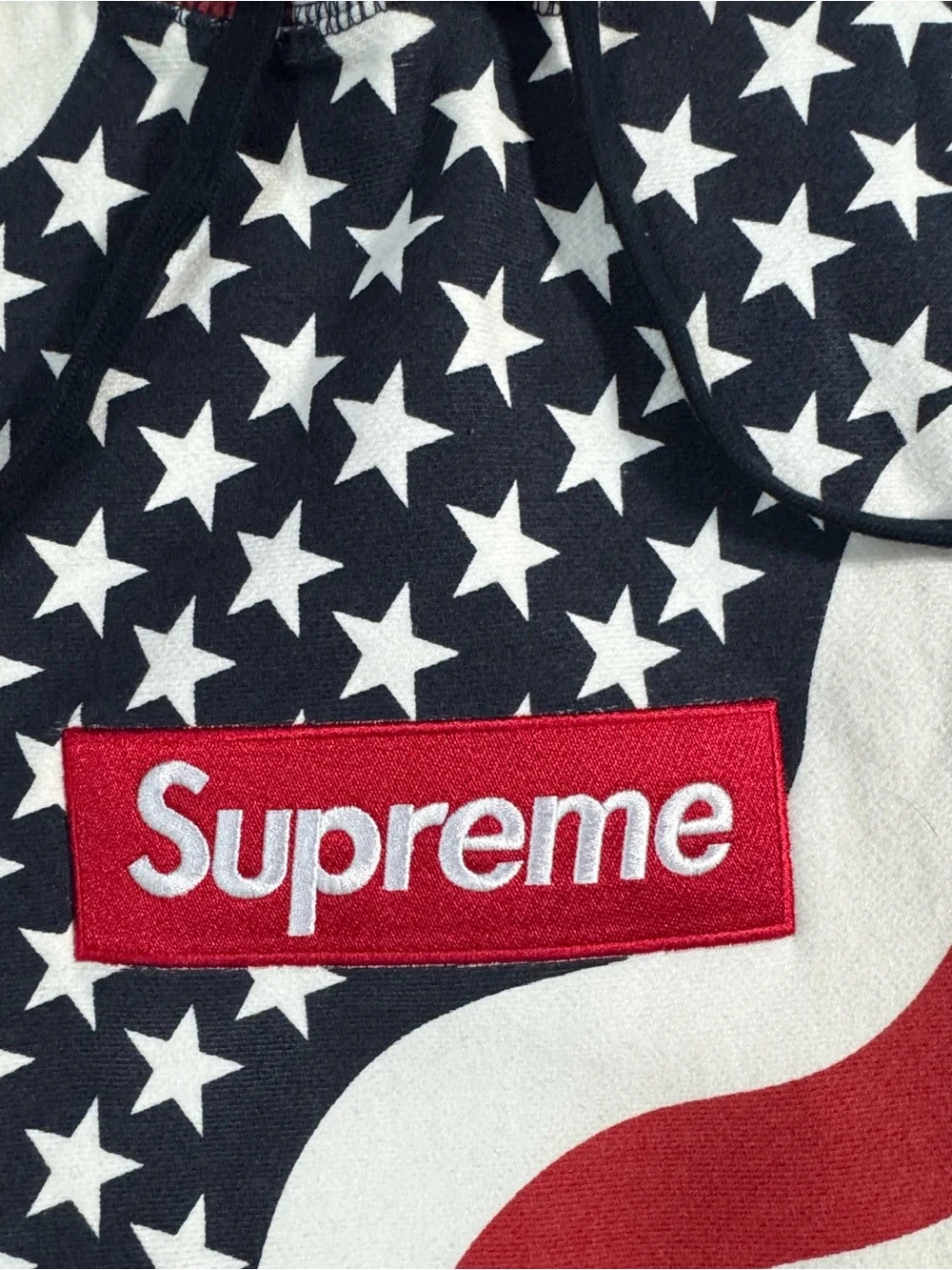 Supreme Red White Navy American Flag Hoodie